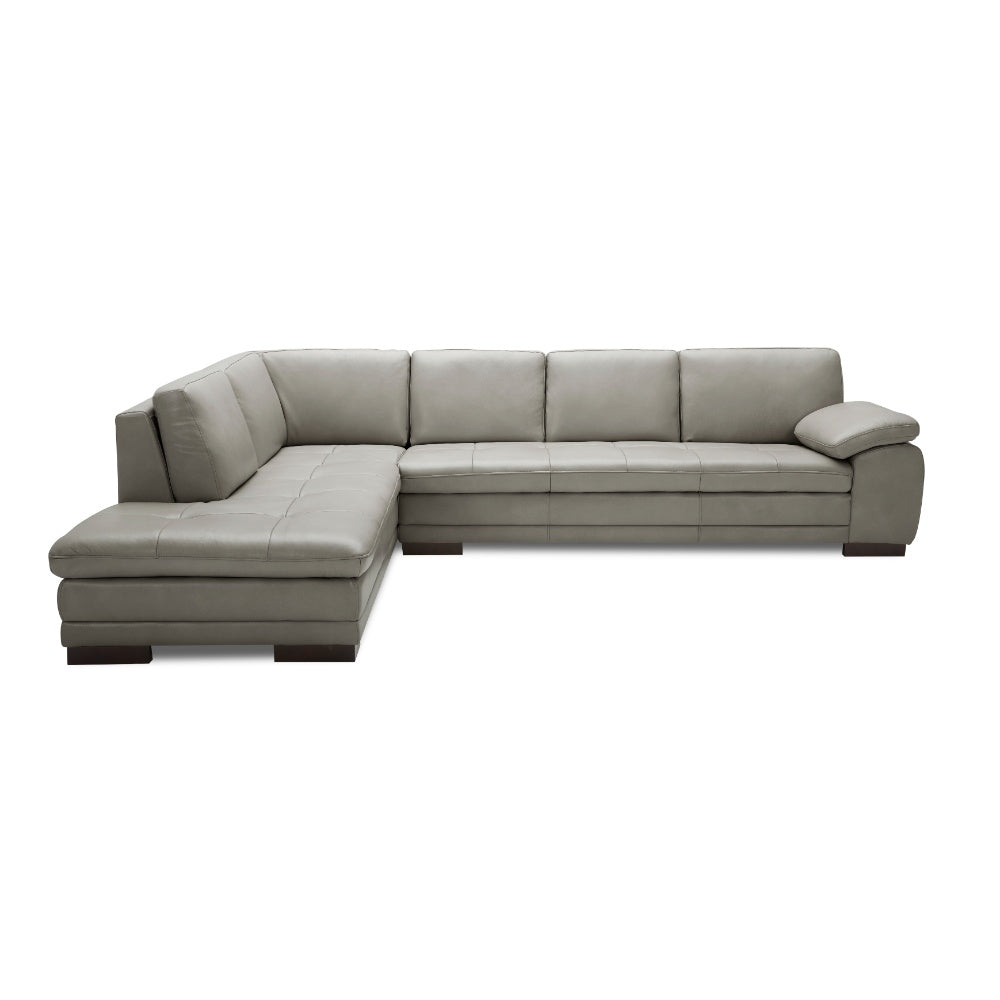 Grey Italian Leather Sectional