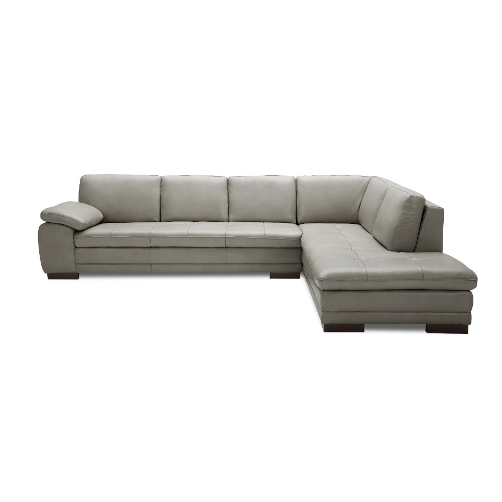 Grey Italian Leather Sectional