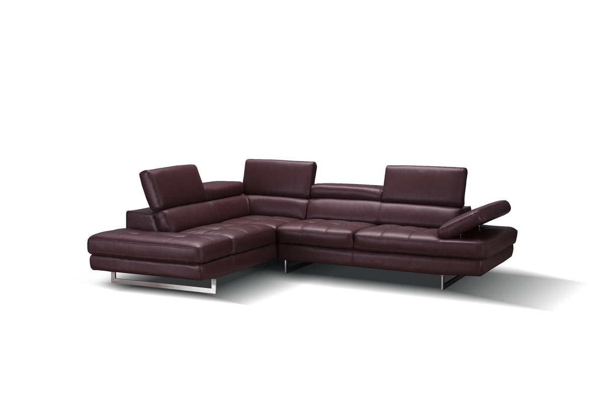 Maroon Italian Leather Sectional A761