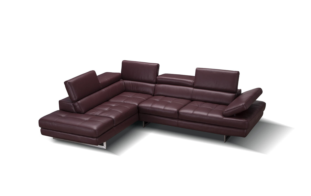 Maroon Italian Leather Sectional A761