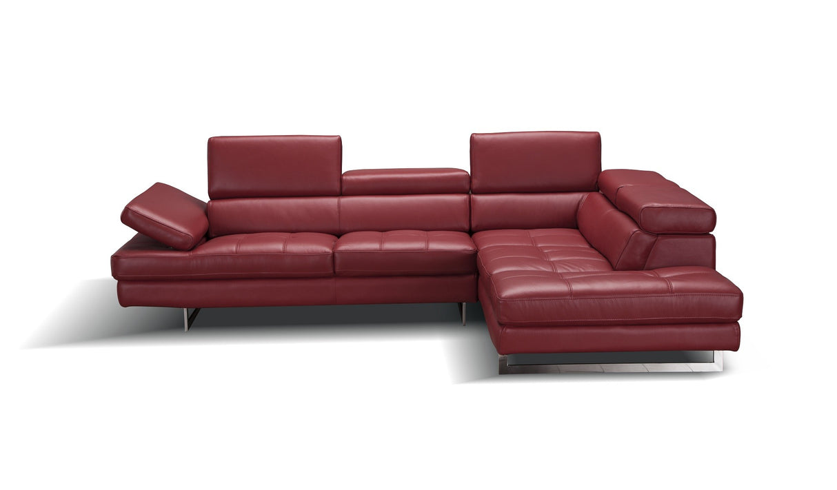 Red Italian Leather Sectional A761