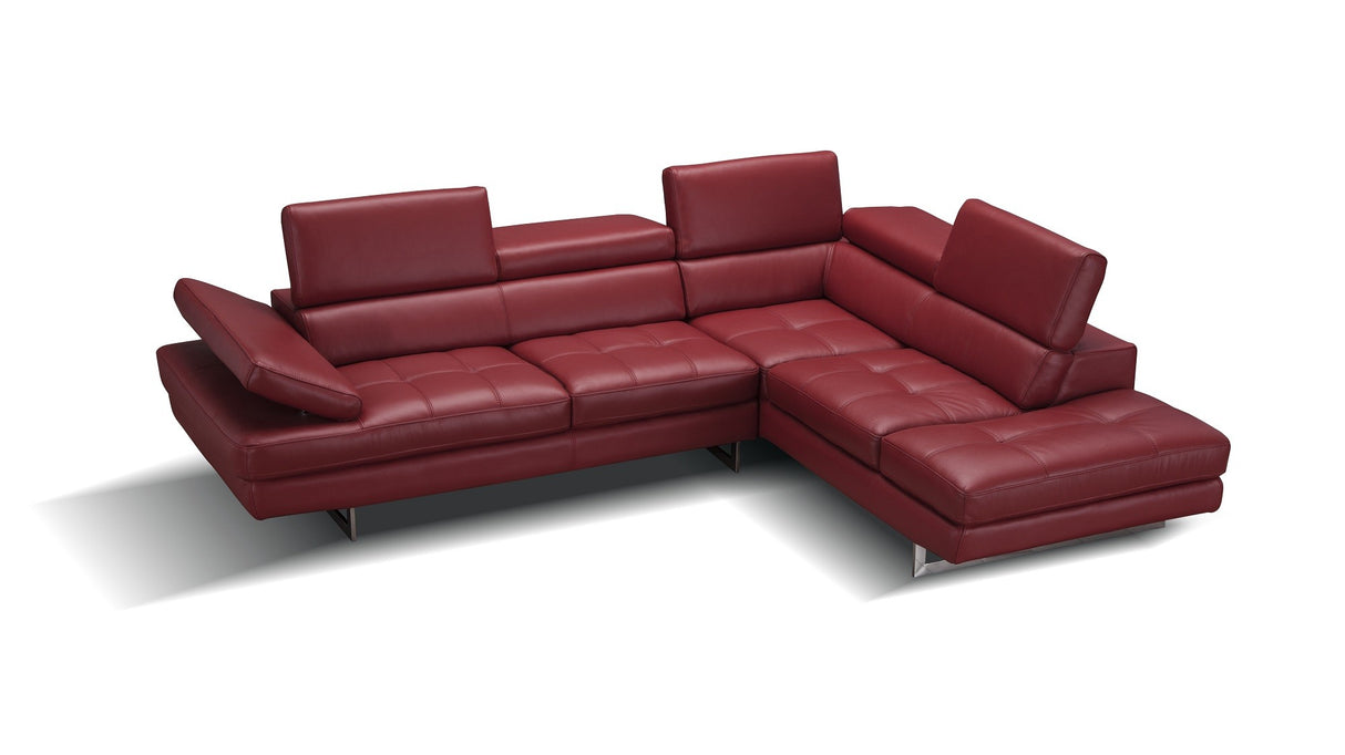 Red Italian Leather Sectional A761