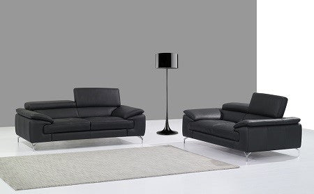 Black Premium Leather Sofa Set A973