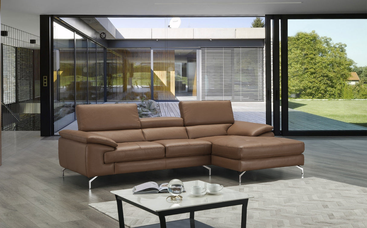 Caramel A973B Premium Leather Sectional