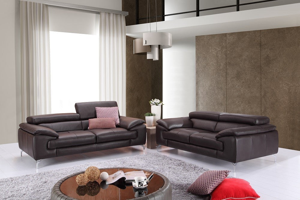 Premium Leather Sofa Set in Coffee A973