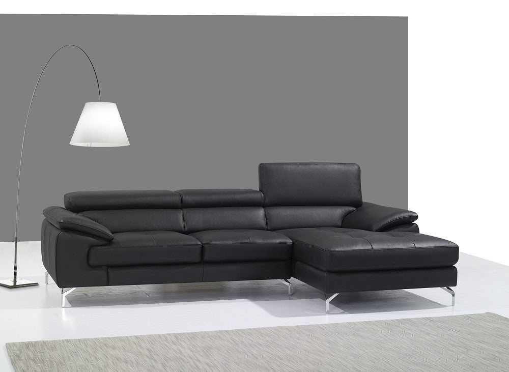 Black A973B Premium Leather Sectional