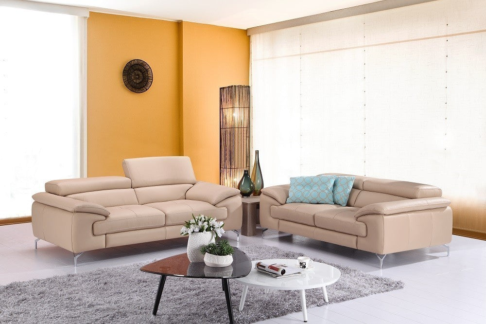 A973 Premium Leather Sofa Set in Peanut