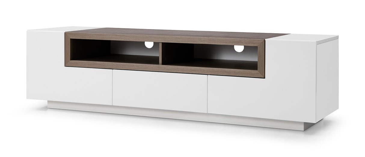 Modern White Gloss with Grey Veneer TV Stand
