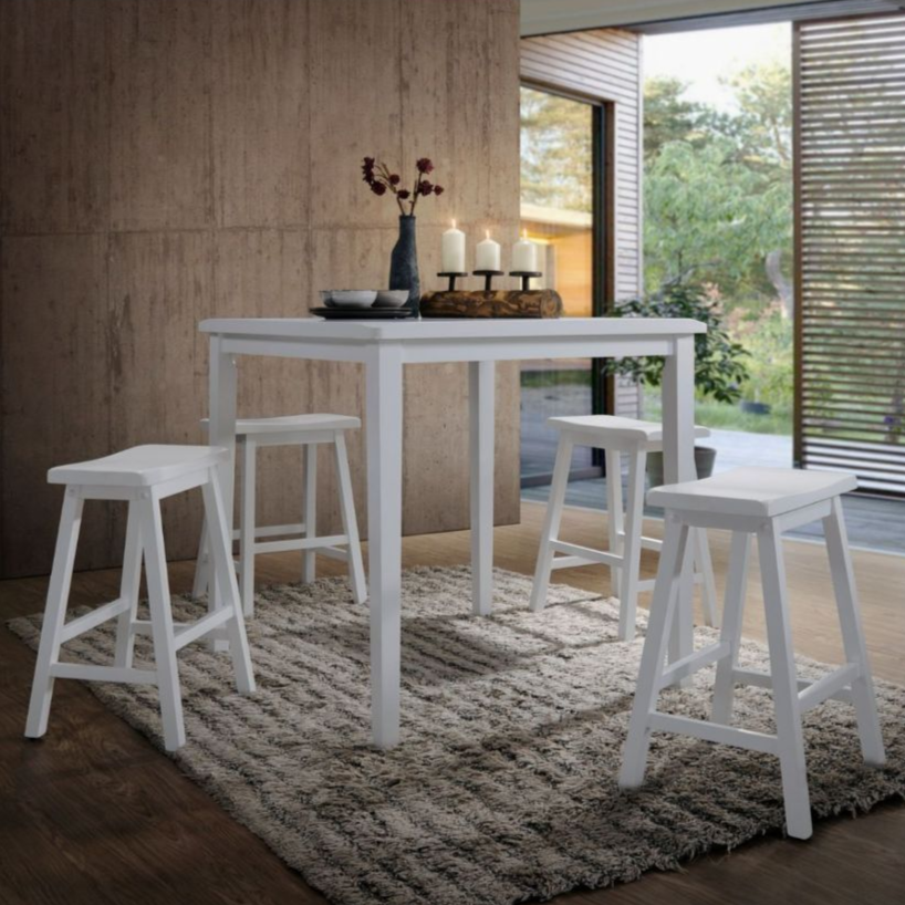 ACME White Gaucho Dining Counter Height Set - 07289