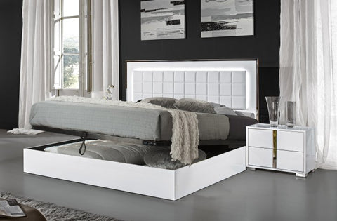 Image of Alice White High Gloss Bedroom Set