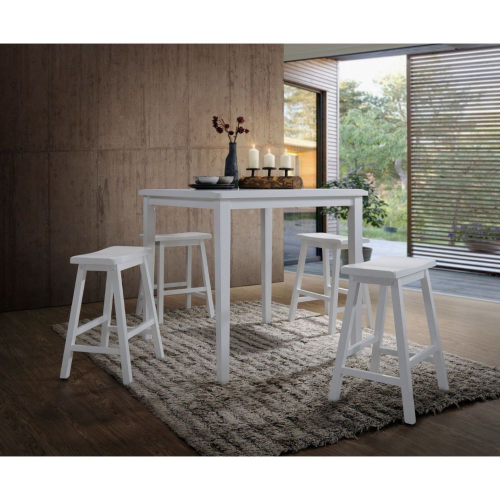 ACME White Gaucho Dining Counter Height Set - 07289