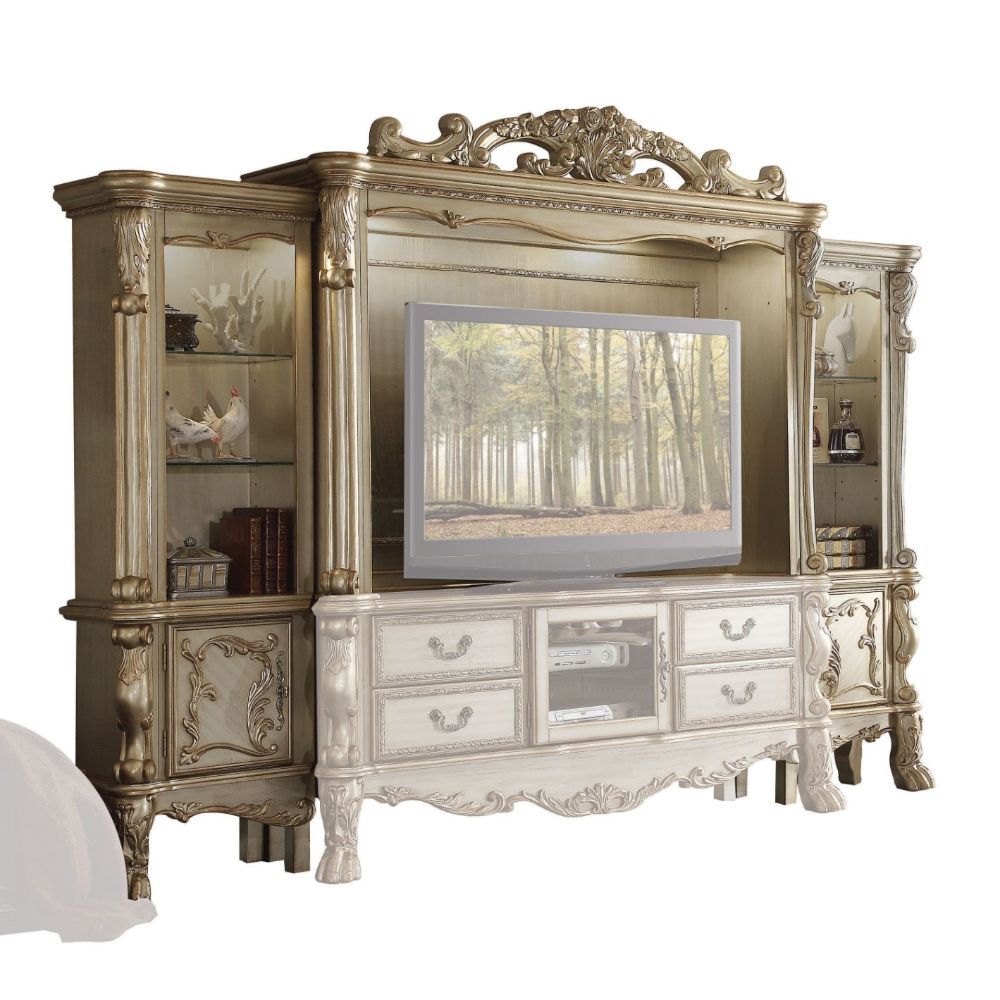 ACME - Dresden Gold Patina & Bone Entertainment Center - 91330