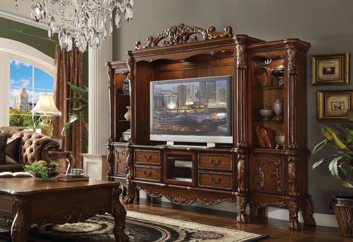 ACME -  Dresden Cherry Oak Entertainment Center - 91335