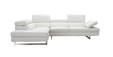 Image of White Italian Leather Sectional A761