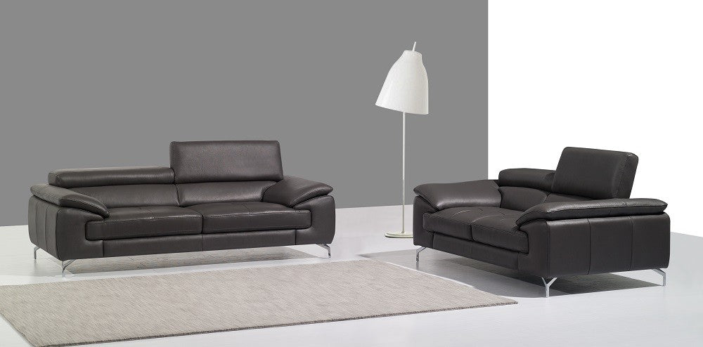 Premium Leather Sofa Set in Slate Grey A973