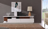 Modern White Gloss & Walnut TV Stand 061