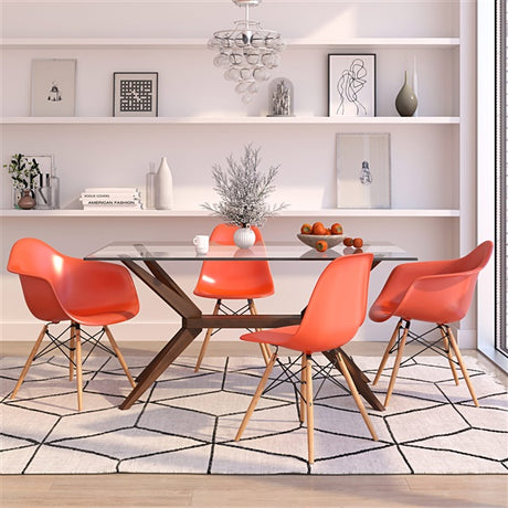 Plastic Arm & Side Chair Dining Set - modern home america